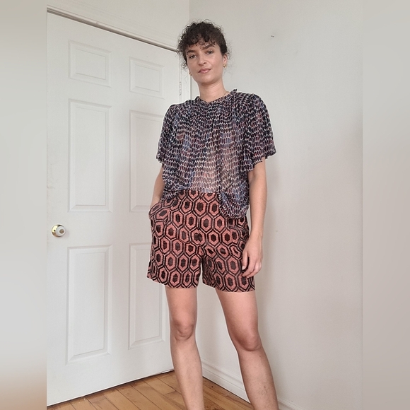 Isabel Marant Geometric Patterned Bohemian Silk Blouse - Picture 7 of 12